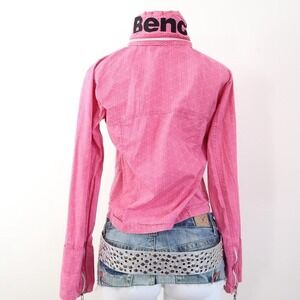 y2k bench pink track jacket high neck mcbling cyber y2k size M